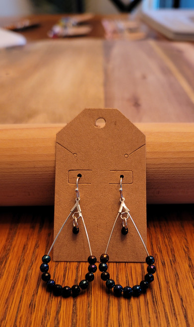 Dark Multi Color -  Glass Beads - Nickel Free - Earrings - 002