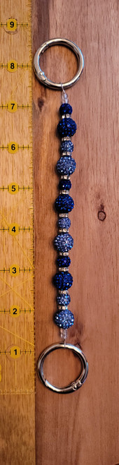 Dark Blue and Light Blue - Rhinestone Beads - Purse Jewelry 