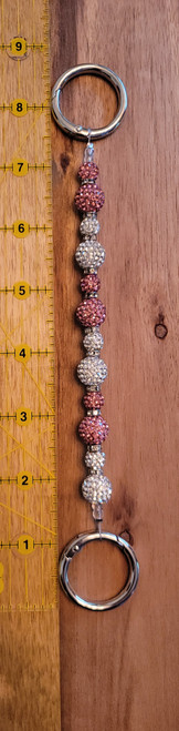 Pink and White - Rhinestone Beads - Purse Jewelry 