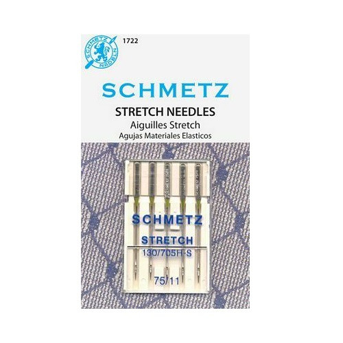 Stretch Sewing Machine Needles - 75/11 - 5 pk - Schmetz
The medium ball point and specially designed eye & scarf help prevent skipped stitches and make this the perfect needle for knits, elastic or other stretch fabrics.
System 130/705 H-S
Size 75/11
5 needles per pack