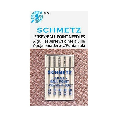 Jersey/Ballpoint Sewing Machine Needles - Assorted - 5 pk - Schmetz
Also called Jersey Needles - the medium ball point makes them perfect for knit fabrics.
System 130/705 H SUK
Size Assorted - 2 size 70/10, 2 size 80/12 & 1 size 90/14
5 needles per pack