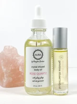 HoneyBee Gardens Crystal Infused Body Oil Rose Quartz Roller Ball – secondary product view