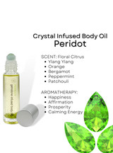 Crystal Infused Body Oil Roller Ball - Peridot 