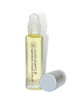 Crystal Infused Body Oil Clear Quartz Roller Ball by Honeybee Gardens
