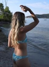 Beach Waves being sprayed onto Hair