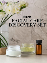 Facial Care Discovery Set opened jars on vanity