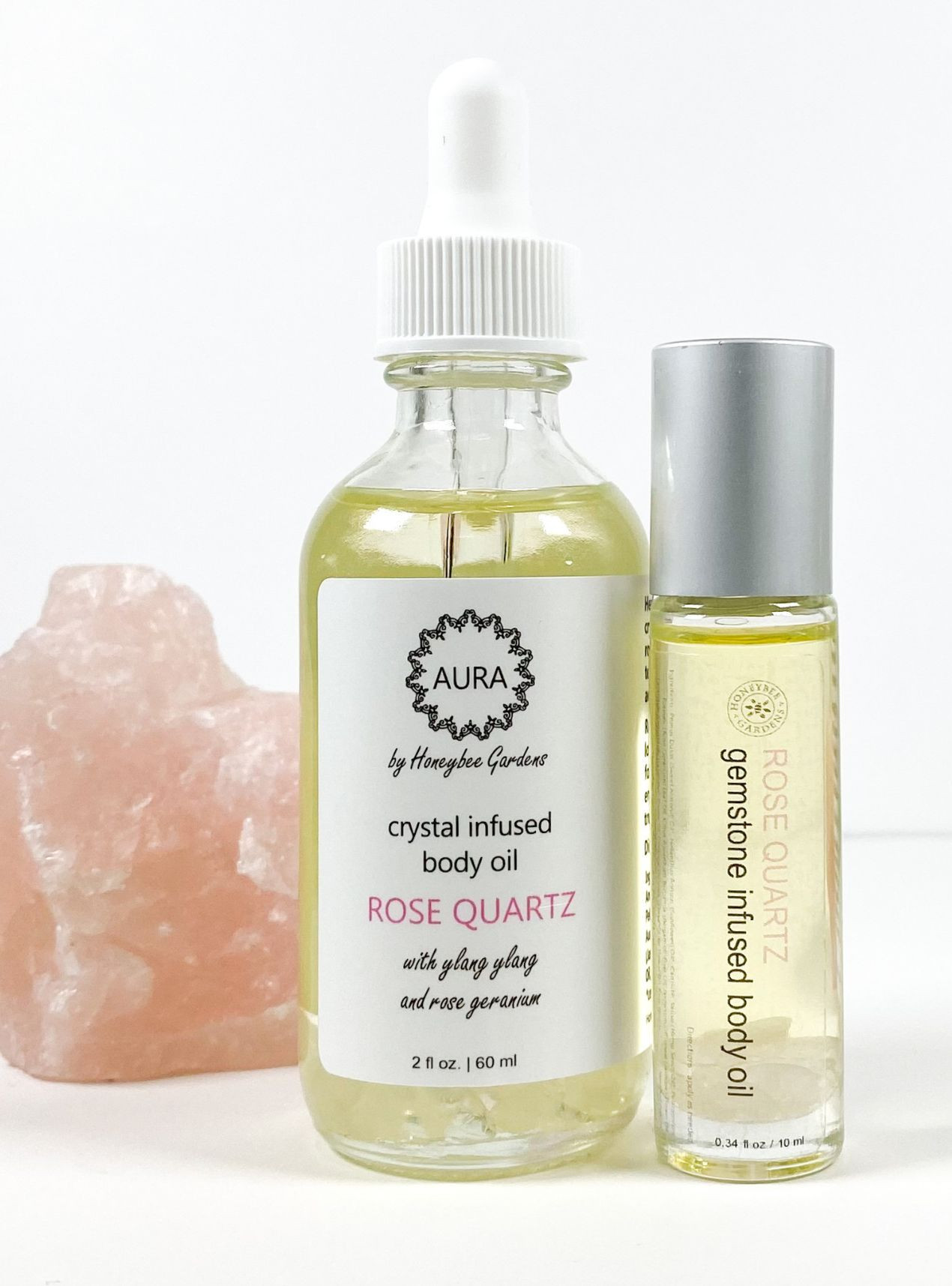 Rose Quartz Gemstone Infused Rollerball | Natural Vegan Fragrance