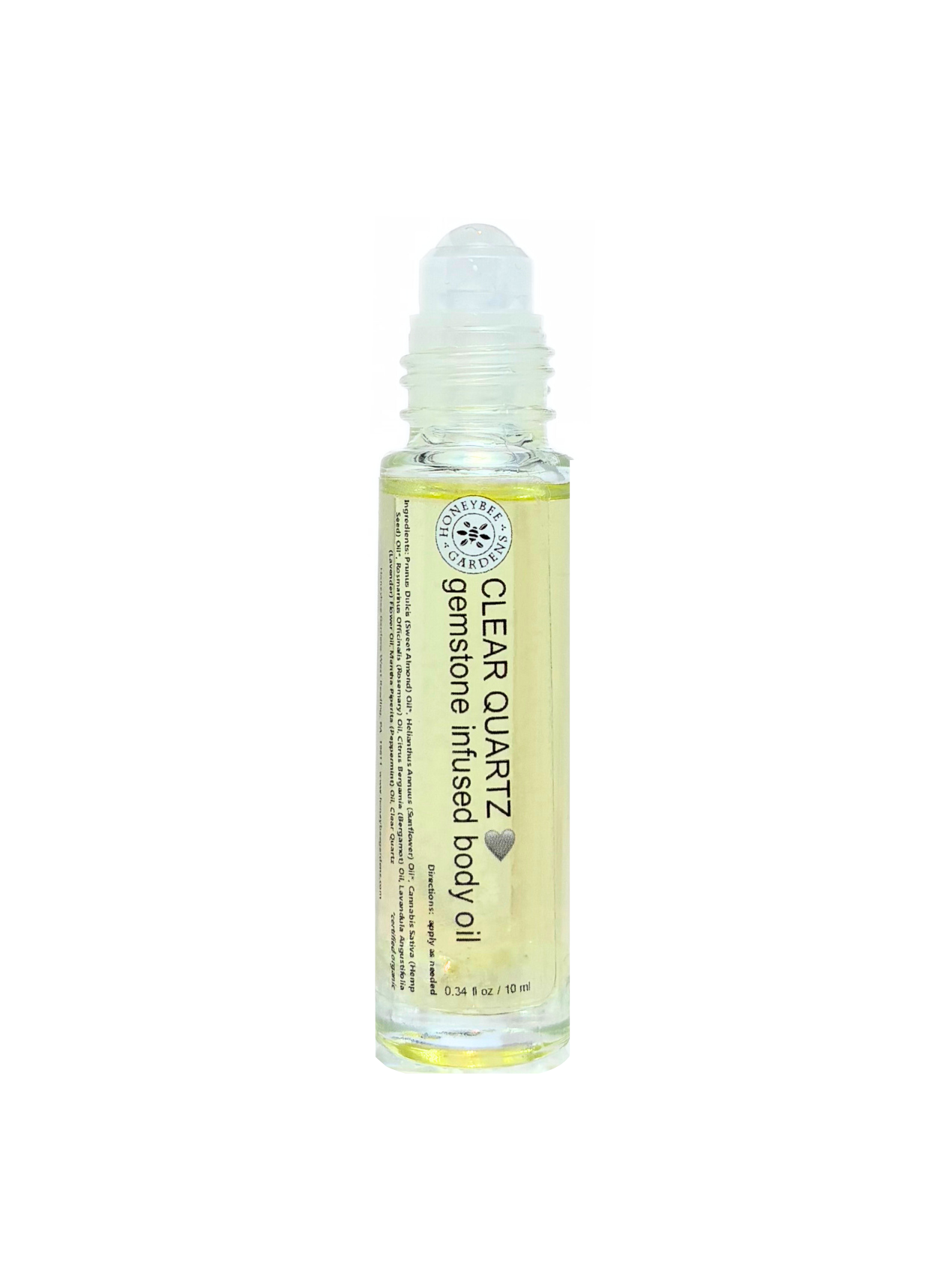 Clear Quartz Gemstone Infused Rollerball | Natural Vegan Fragrance