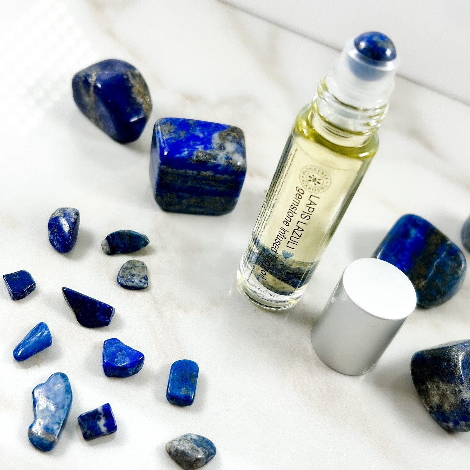Lapis Lazuli Gemstone Infused Rollerball | Natural Vegan Fragrance