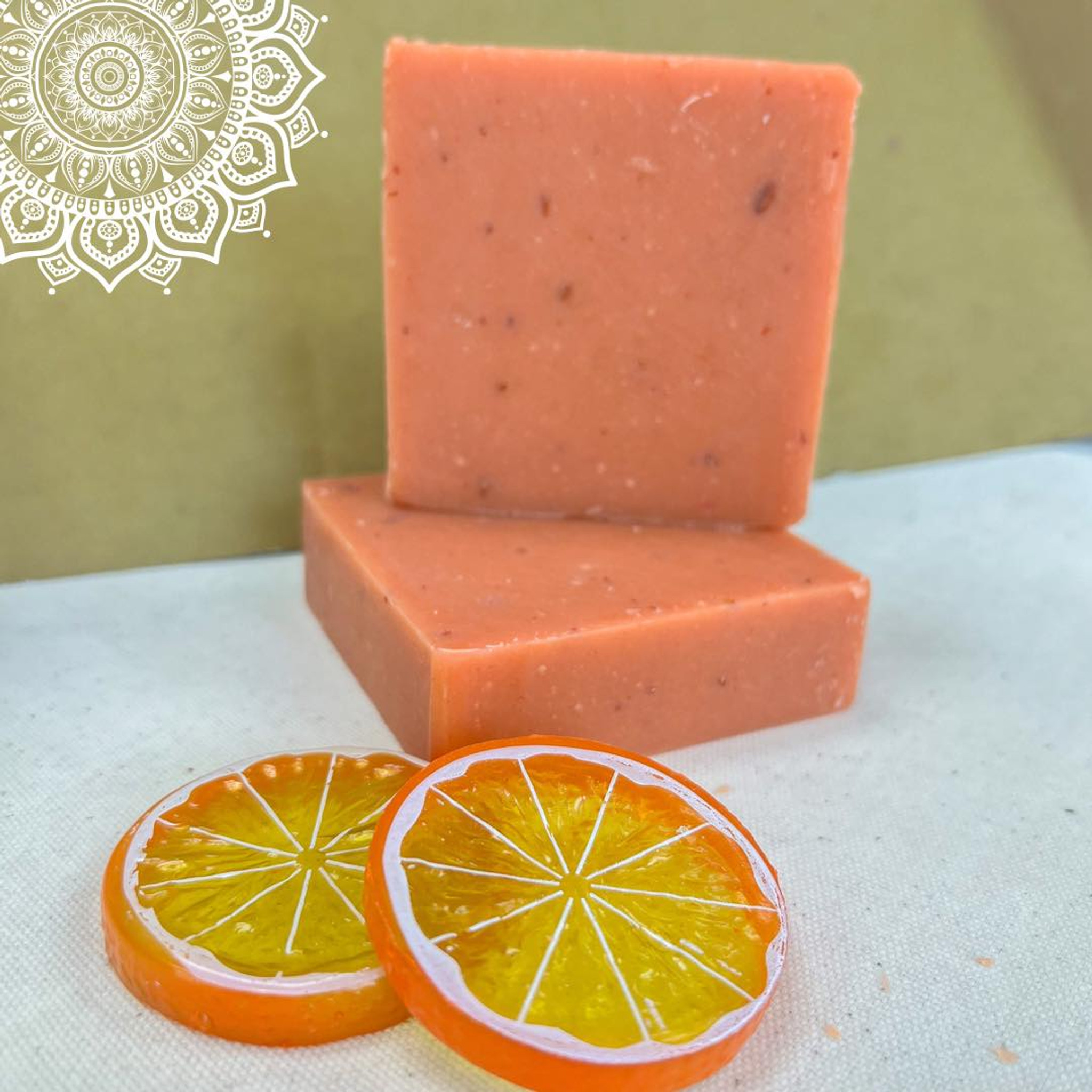 Natural Turmeric Soap Recipe - tints soap light pink-yellow to burnt oranger