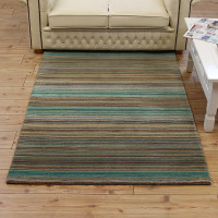 Pimlico Fine Stripe Rug Green Runner