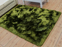 Ultra Thick Plush Shaggy Rug Green