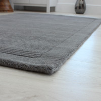 Grey SM Large Wool Plain Rug