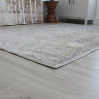 Grey Brown Yellow VE08 Faded Rug 240x330cm
