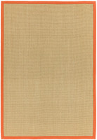 Sisal Rug Linen Orange Border