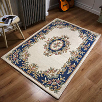 Royal Aubusson Rug Cream Blue