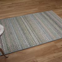 Flatweave Brighton Outdoor Rug Green Blue Pink