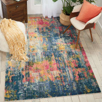 Celestial Rug CES09 Blue Yellow