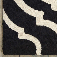 Linear Woolen Rug Black White LIN15