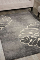 Leaf Design Maxell Rug MAE04 Grey