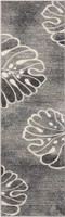 Leaf Design Maxell Rug MAE04 Grey