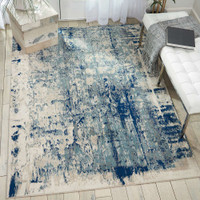 Abstract Maxell Rug MAE16 Ivory Blue
