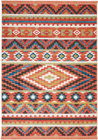 Navajo tribal fringe rug Orange NAV04