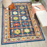 Vibrant Wool rug Navy VIB09