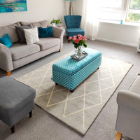 Albany Rug Diamond Silver Wool