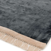 Elgin Tassels Rug Petrol Pink Border