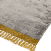 Elgin Tassels Rug Silver Mustard Border