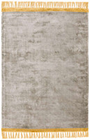 Elgin Tassels Rug Silver Mustard Border