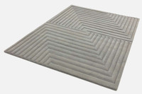 Form Rug Silver Colour 3D Wool Pile