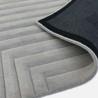 Form Rug Silver Colour 3D Wool Pile