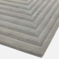 Form Rug Silver Colour 3D Wool Pile