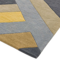 Reef Rug RF02 Big Zig Ochre Grey Wool