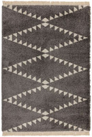 Rocco Charcoal Shaggy Tassels Rug RC04