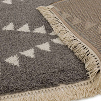 Rocco Charcoal Shaggy Tassels Rug RC04