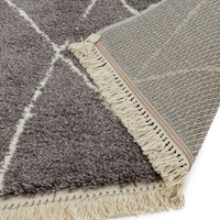 Rocco Charcoal Shaggy Tassels Rug RC07