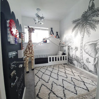 Boho 8280 White Black Berber Shaggy Moroccan Rug