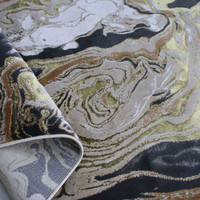 Aurora AU08 Marble Rug Luxury Gold