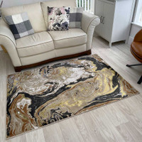 Aurora AU08 Marble Rug Luxury Gold