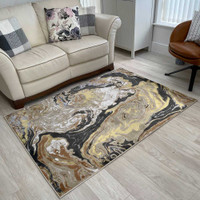 Aurora AU08 Marble Rug Luxury Gold