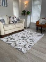 Aurora AU12 Crystal Rug Metallic Silver