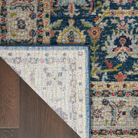 Traditional Ankara Global ANR13 Navy Multi Rug