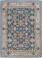 Traditional Ankara Global ANR13 Navy Multi Rug