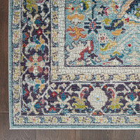 Traditional Ankara Global ANR14 Teal Multi Rug