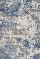 Rustic Textures RUS08 Grey Blue Abstract Rug