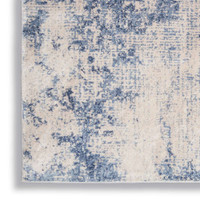 Abstract Silky Textures SLY01 Ivory Blue Rug