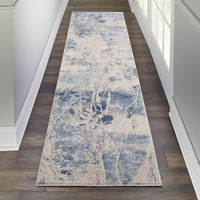 Abstract Silky Textures SLY02 Blue Cream Rug